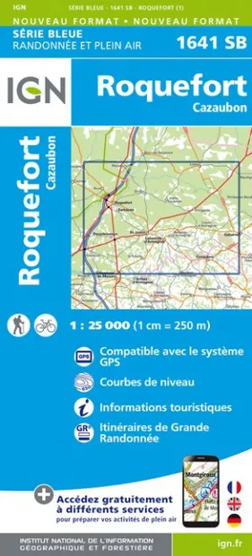 Wandelkaart - Topografische kaart 1641SB Roquefort | IGN - Institut Gé