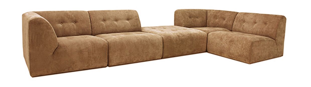 Vint couch: element hocker, corduroy rib, brown