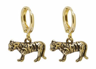 Earrings wild tiger gold