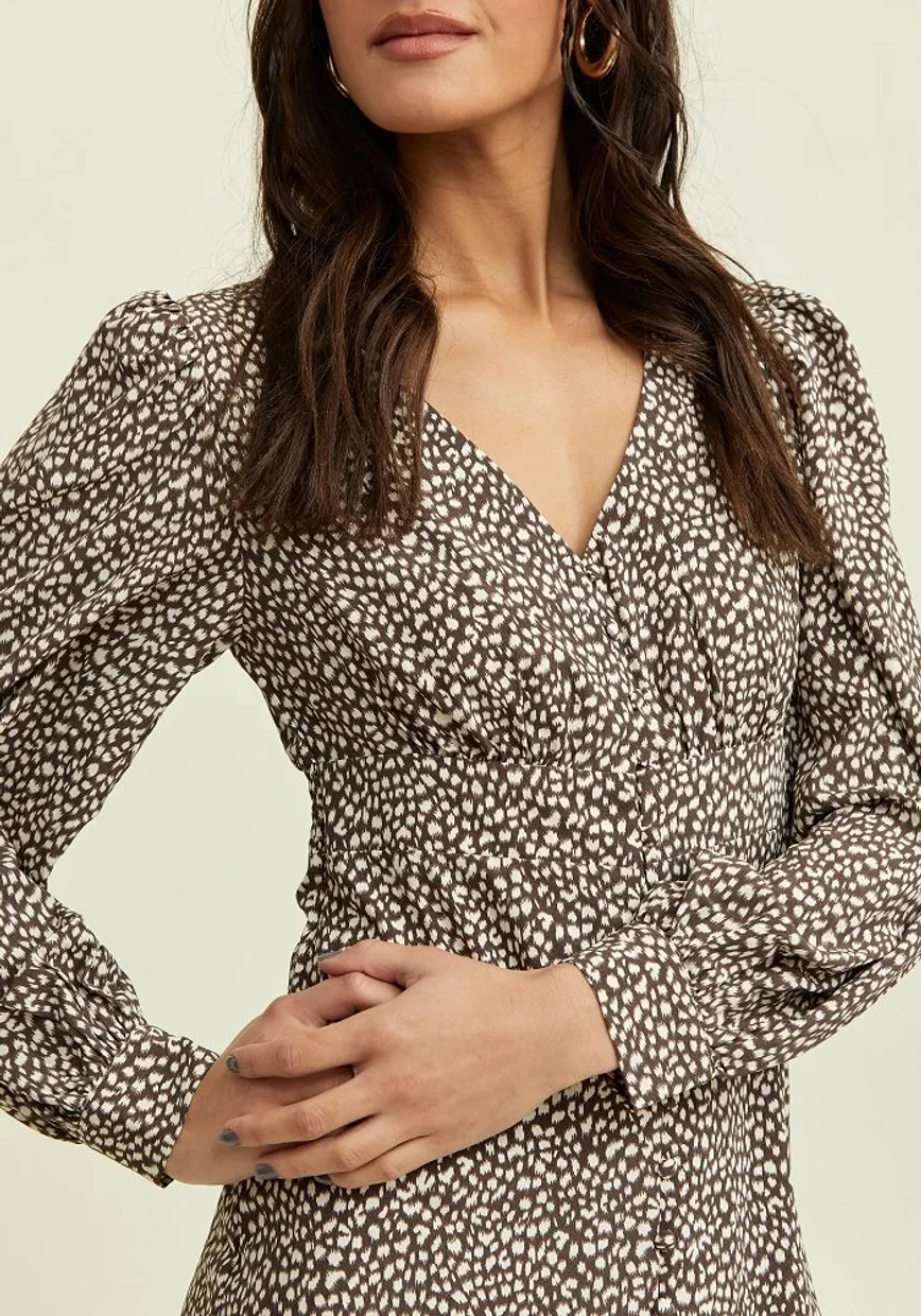Liv dress brown leopard print