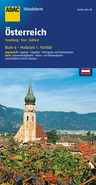 Wegenkaart - landkaart 06 UrlaubsKarte Tirol, Vorarlberg, Südtirol | A