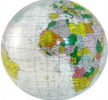 Opblaasbare wereldbol - globe Aarde Transparant | ITMB