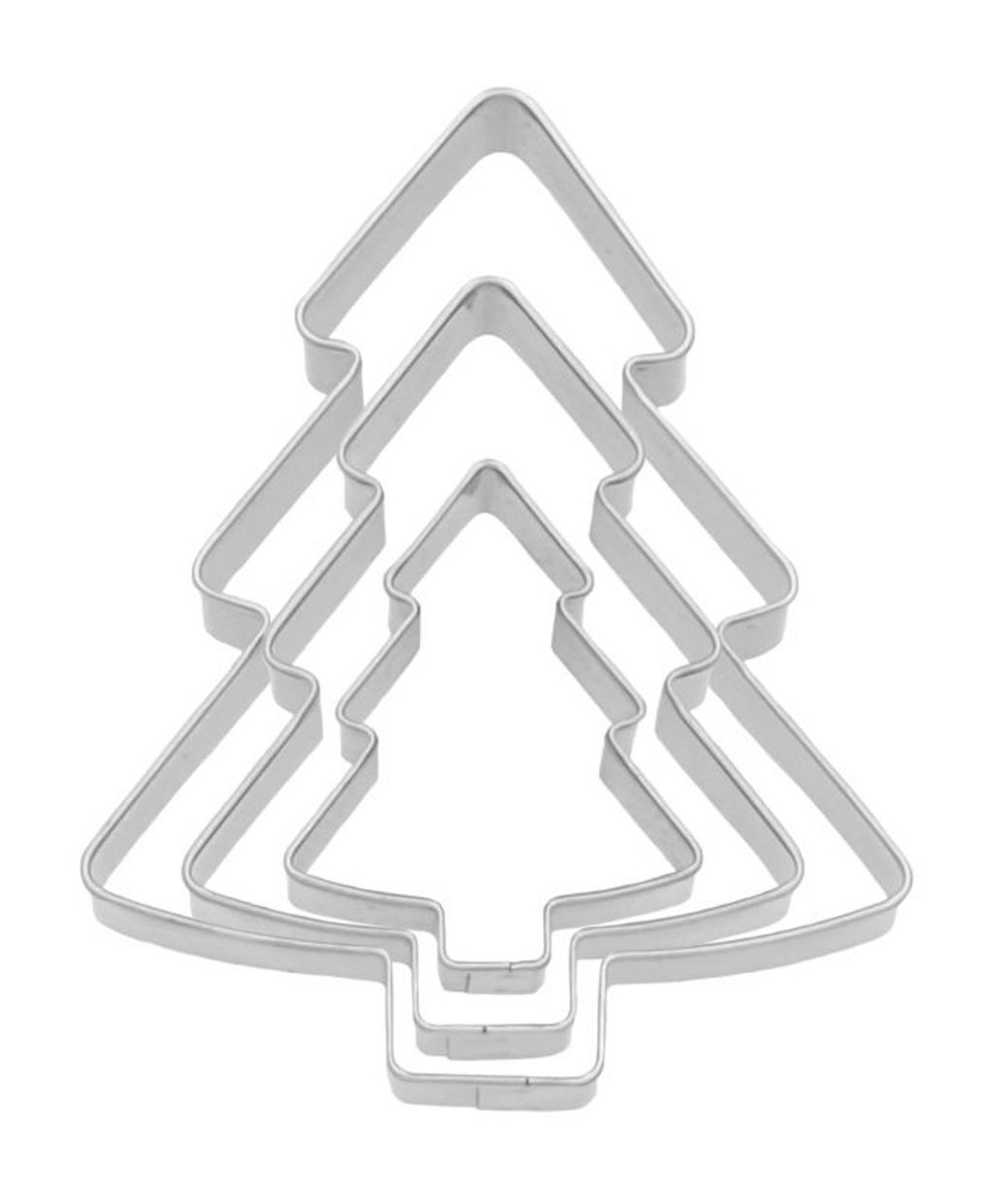 Uitsteekvorm kerstboom set van 3