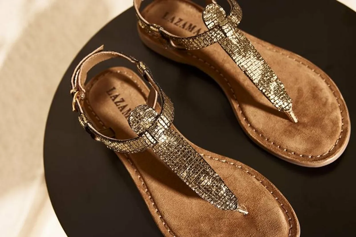 Toe sandal vintage gold