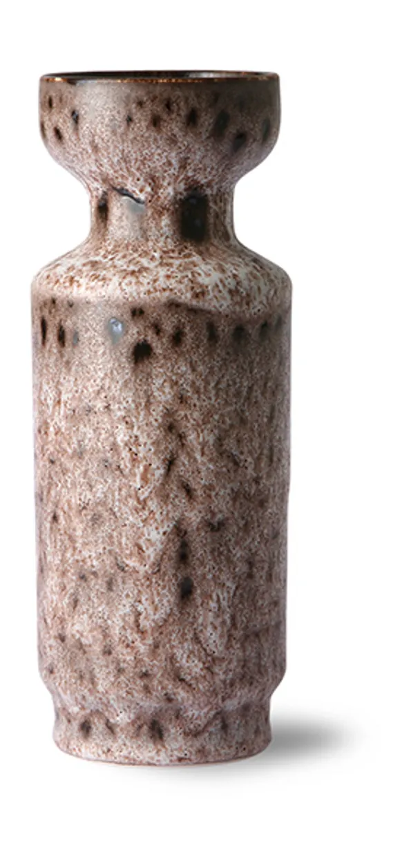 Ceramic retro vase lava brown