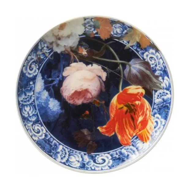 Wandbord middel met ‘ bloemen van de gouden eeuw’
