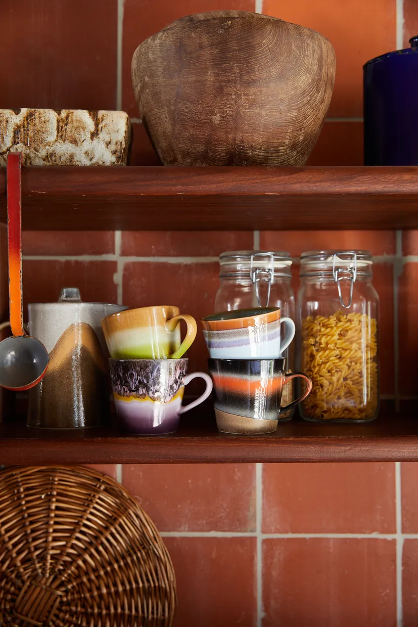 70s ceramics: cappuccino mugs, solid (set of 4)