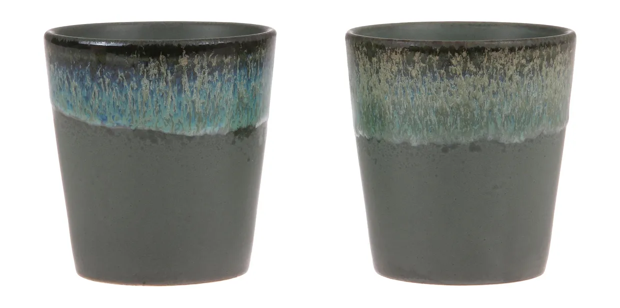 70s ceramics: coffee mug, moss