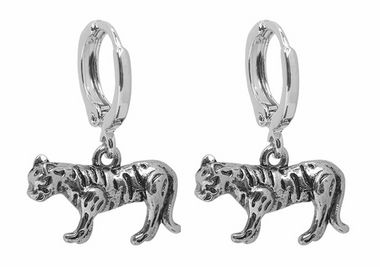 Earrings wild tiger silver
