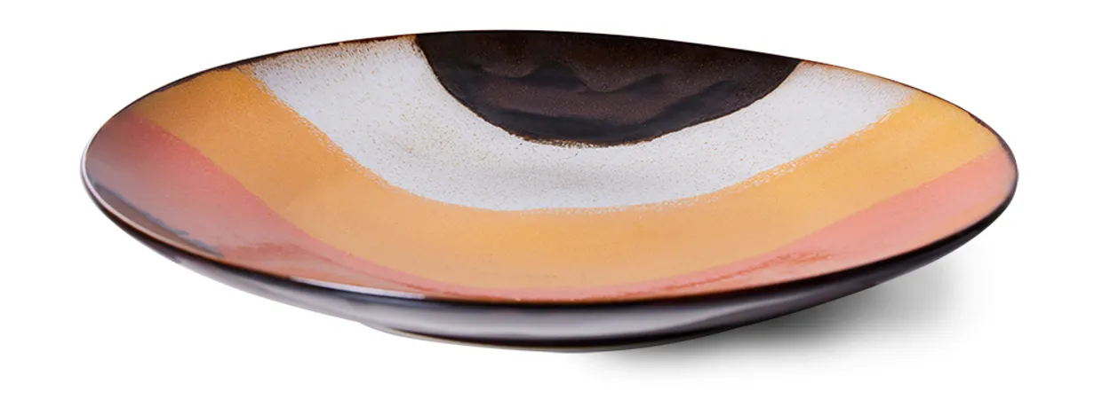 70s ceramics: dinner plates, Retro wave (set of 2)
