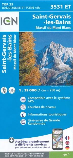 Wandelkaart - Topografische kaart 3531ET Saint-Gervais-les-Bains | IGN