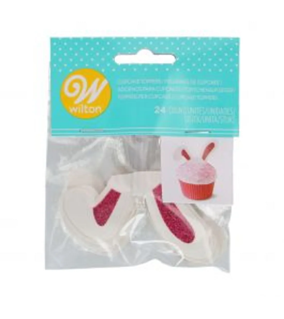 Wilton Glitter Konijnen Oortjes Toppers pk/24