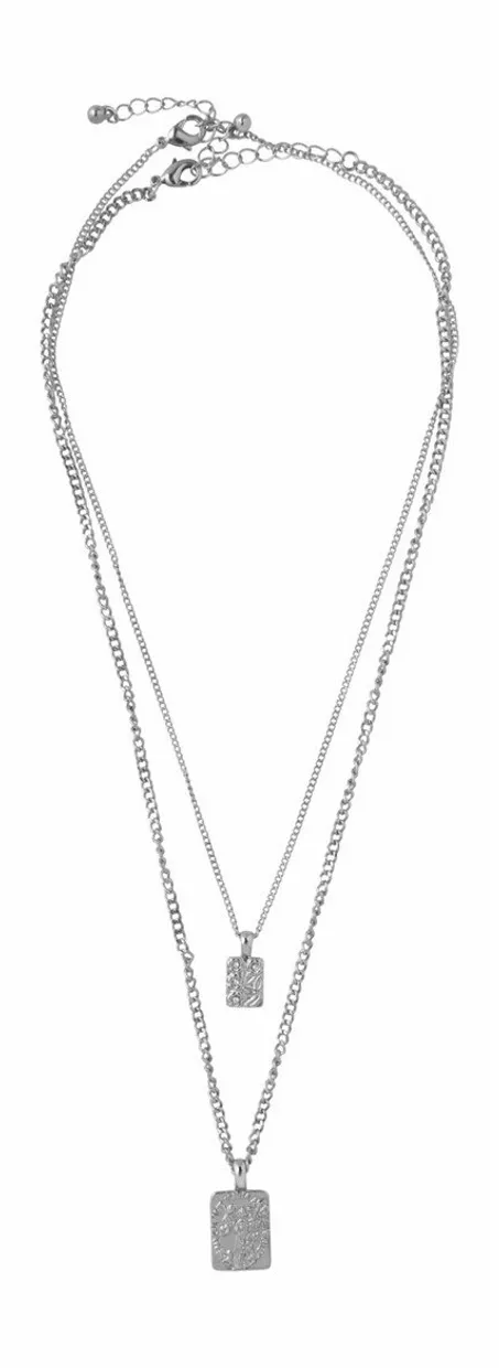 Combi necklace silver