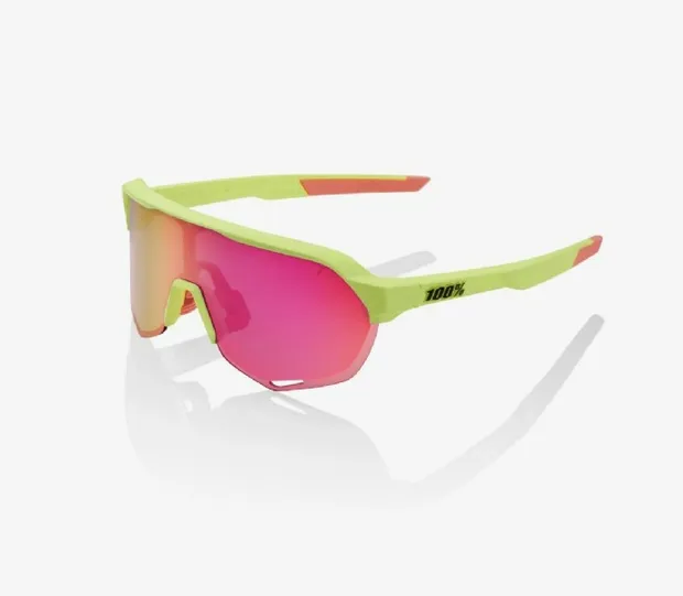S2 Matte Washed Out Neon Yellow/ Purple Multilayer Mirror & Clear lens