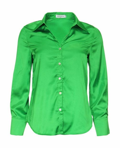 Satin blouse apple green