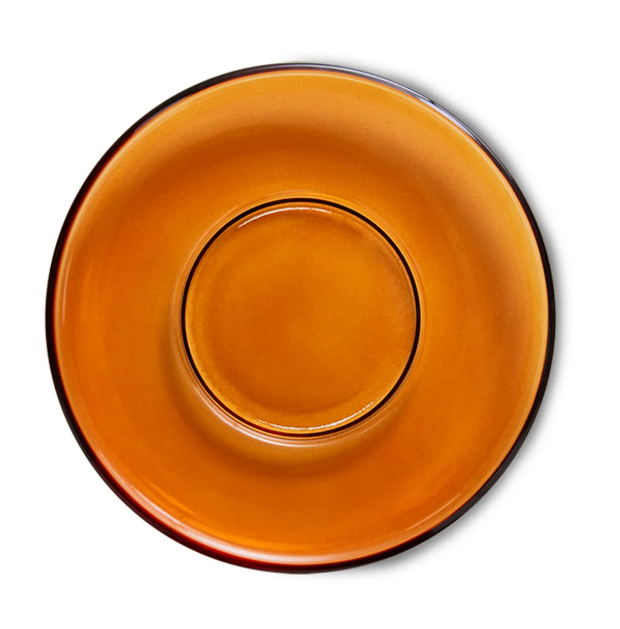 70s glassware: saucers amber brown (set of 4)