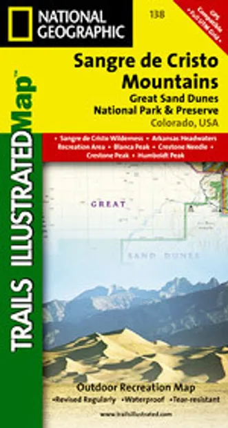 Wandelkaart 138 Great Sand Dunes National Park: Sangre De Cristo Mount
