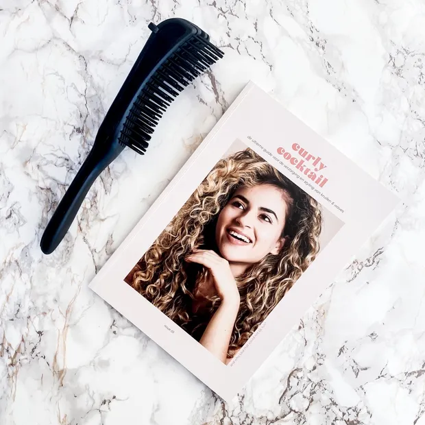 Curly hair book & brush