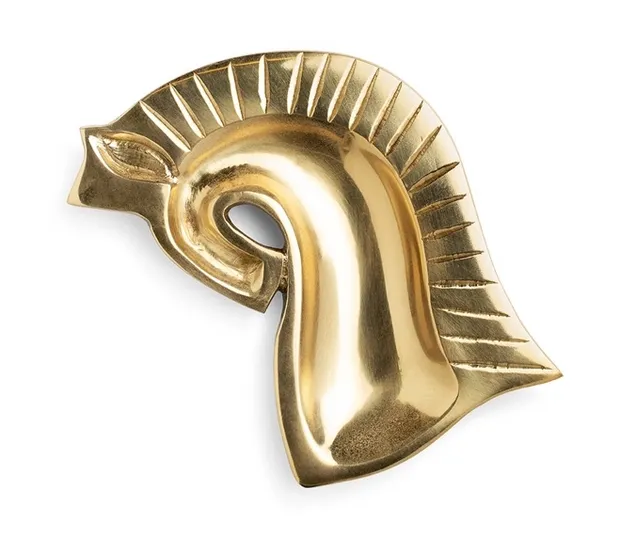Brass Jewelry Trinket Tray Horse