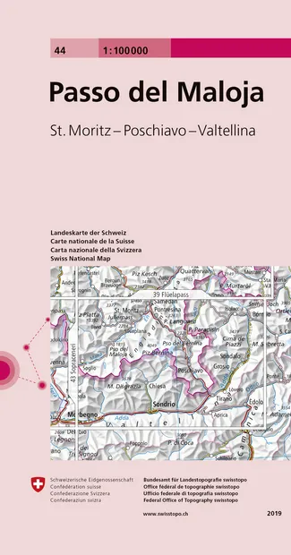 Fietskaart - Topografische kaart - Wegenkaart - landkaart 44 Passo del