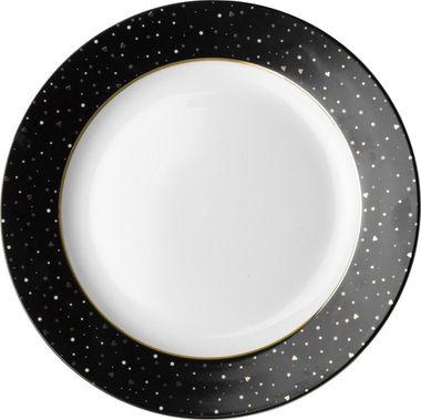 Ontbijtbord 21 cm  Zwart Glitter