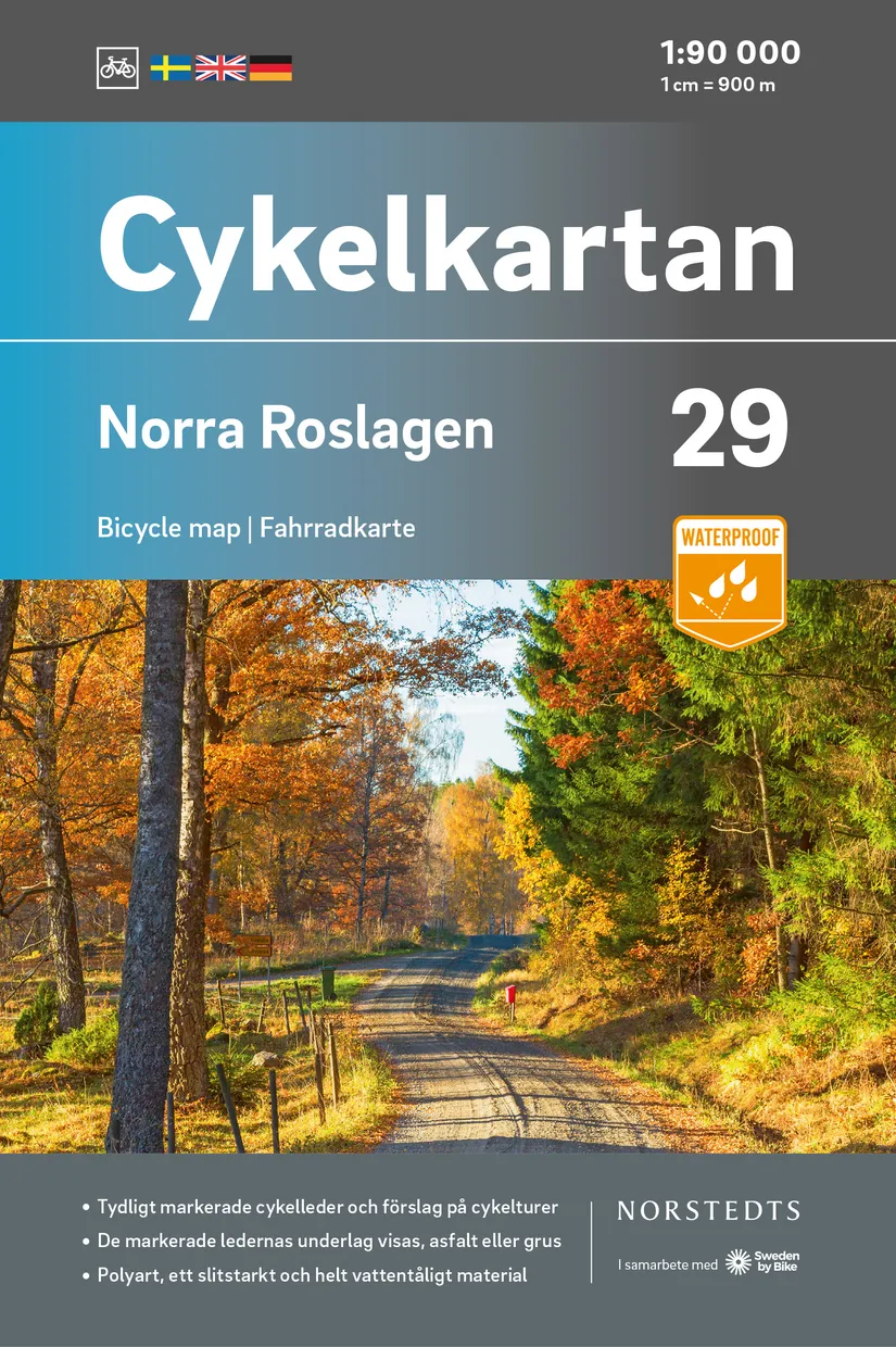 Fietskaart 29 Cykelkartan Norra Roslagen north | Norstedts