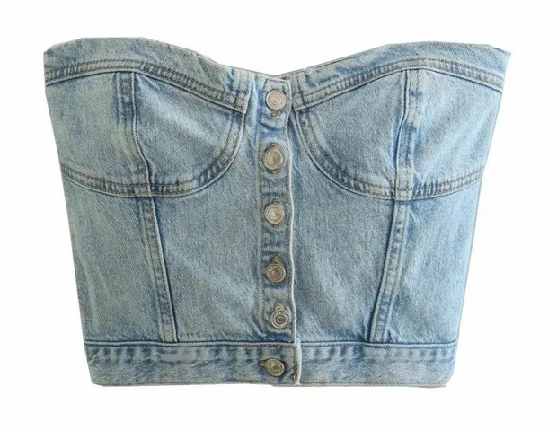 Corset top denim