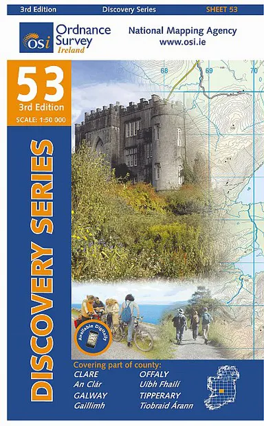 Topografische kaart - Wandelkaart 53 Discovery Clare, Galway, Offaly,