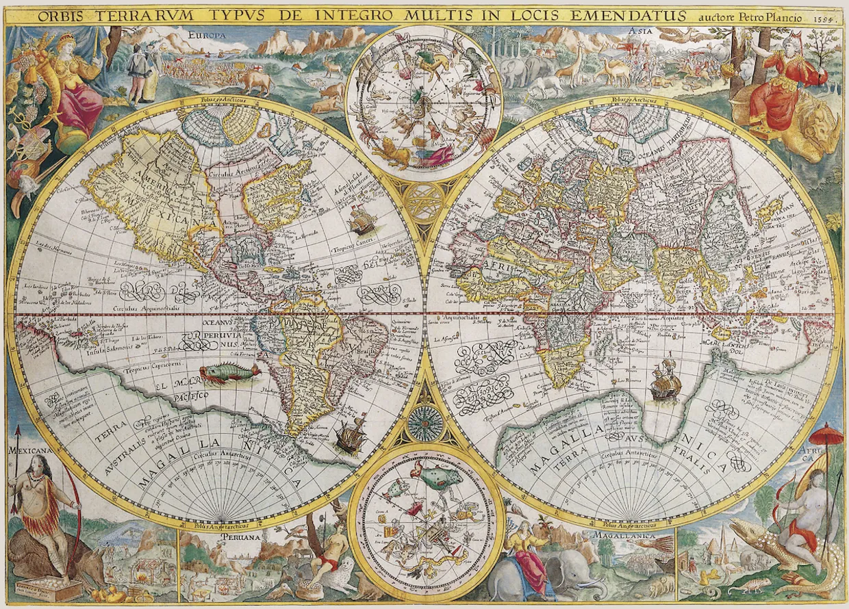 Puzzel Wereldkaart 1594  Legpuzzel  1500 stukjes