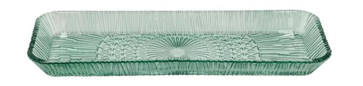 Kusintha serveerschaal rechthoekig 38x14 cm  - Groen