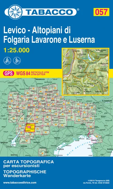 Wandelkaart 057 Levico - Altopiani di Folgaria Lavarone e Luserna | Ta