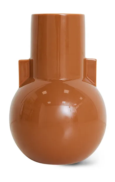 Ceramic vase caramel S