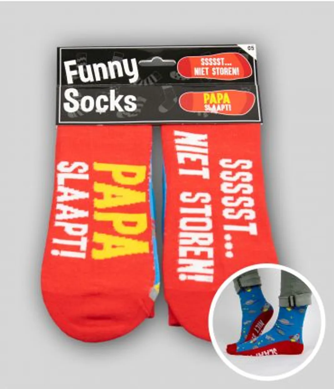 funny socks "SSSSST PAPA SLAAPT!"