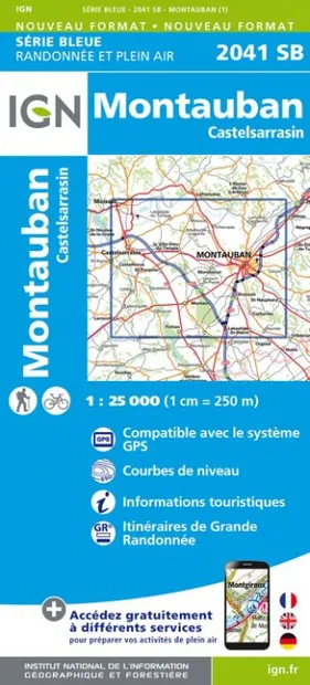 Wandelkaart - Topografische kaart 2041SB Montauban (Tarn-et-Garonne) -