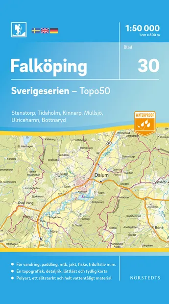 Wandelkaart - Topografische kaart 30 Sverigeserien Falköping | Norsted