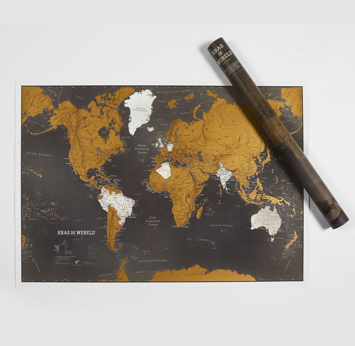 alleen Floreren evenwicht Scratch Map Scratch Wereldkaart Zwart NEDERLANDS | Maps International - - |  Warenhuis Groningen