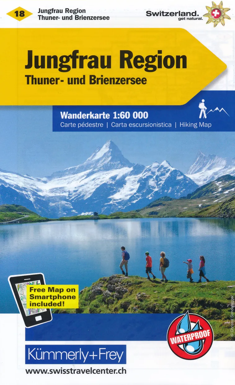 Wandelkaart 18 Jungfrau Region - Thuner und Brienzersee | Kümmerly & F