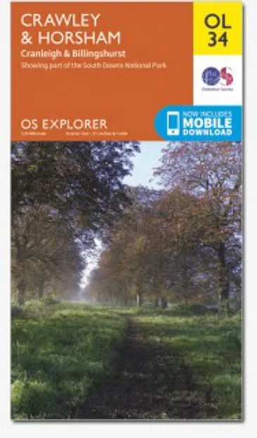 Wandelkaart - Topografische kaart OL34 Explorer Crawley - Horsham - Cr