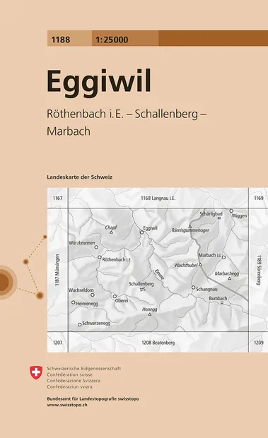 Wandelkaart - Topografische kaart 1188 Eggiwil | Swisstopo
