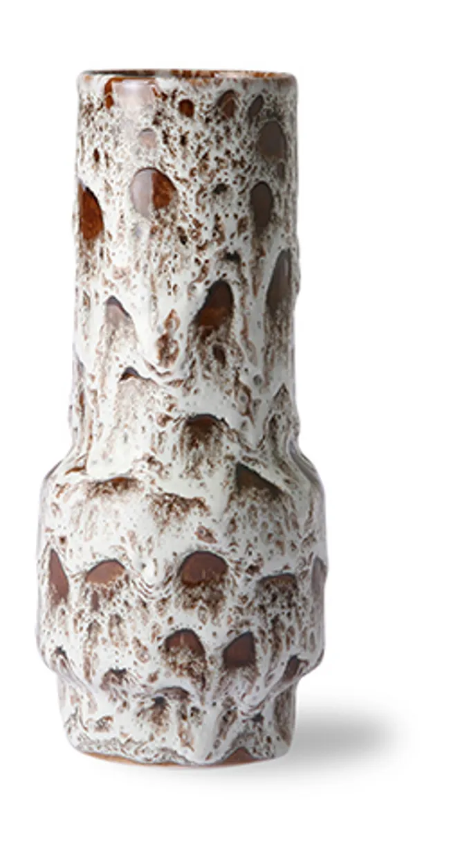 Ceramic retro vase lava white