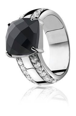 Zilveren ring zwart ZIR625