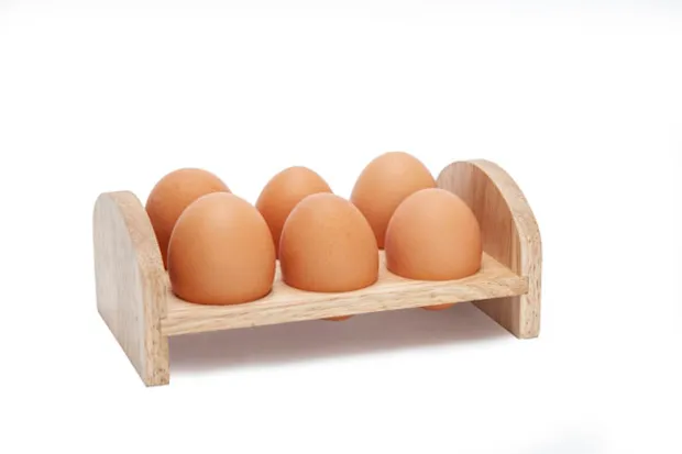 Eierrekje voor 6 eieren, hout