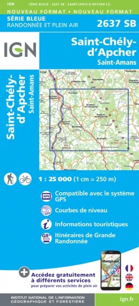 Wandelkaart - Topografische kaart 2637SB Saint-Chély-d'Apcher | IGN -