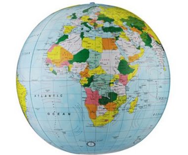 Opblaasbare wereldbol - globe Aarde Politiek (XL) | World Globes