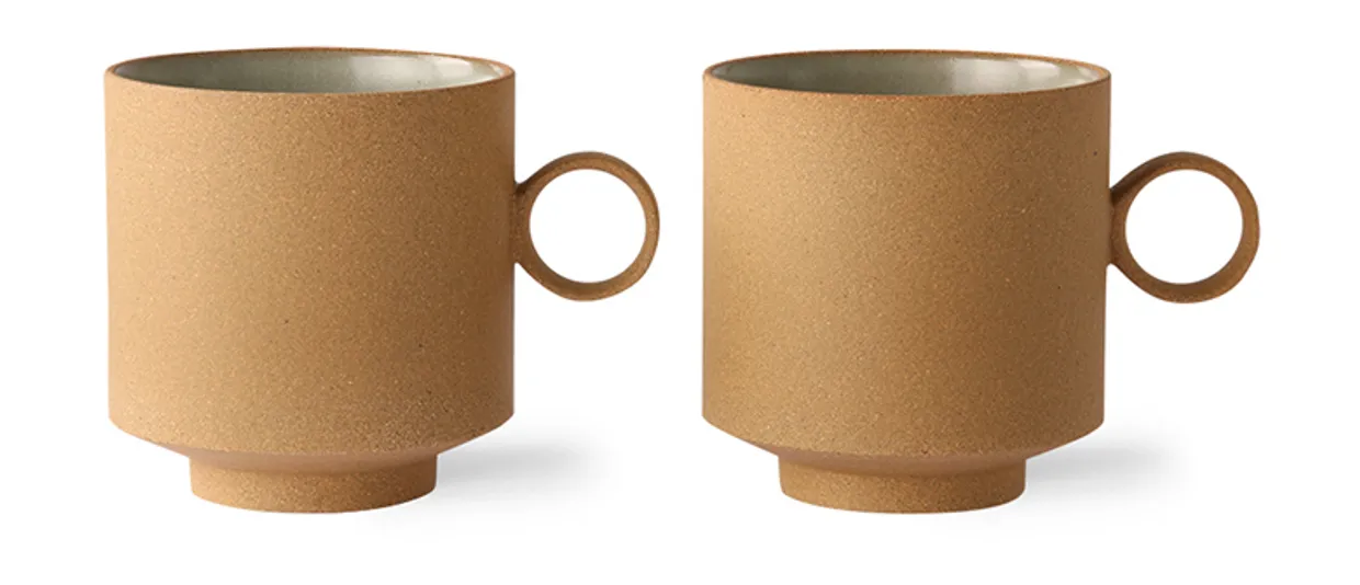 Bold & basic ceramics: coffee mug ochre (set of 2)