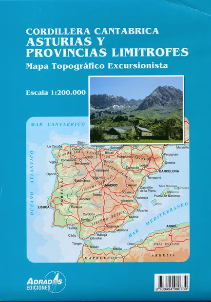 Wegenkaart - landkaart Cordillera Cantabrica – Asturias y provincias l