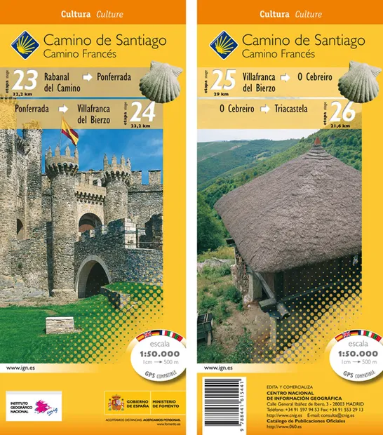 Wandelkaart 23-26 Camino Santiago de Compostella Rabanal - Triacastela