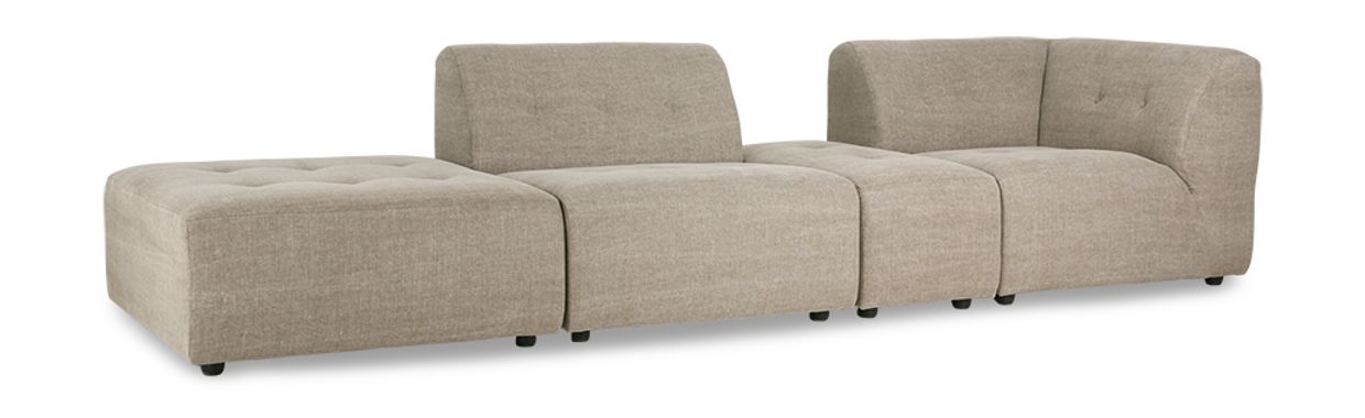 Vint couch: element middle, linen blend, taupe