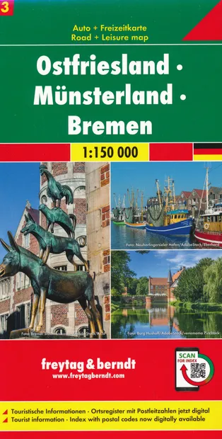 Wegenkaart - landkaart 03 Ostfriesland - Münsterland - Bremen | Freyta