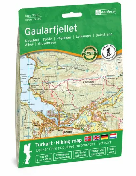 Wandelkaart 3040 Topo 3000 Gaularfjellet | Nordeca